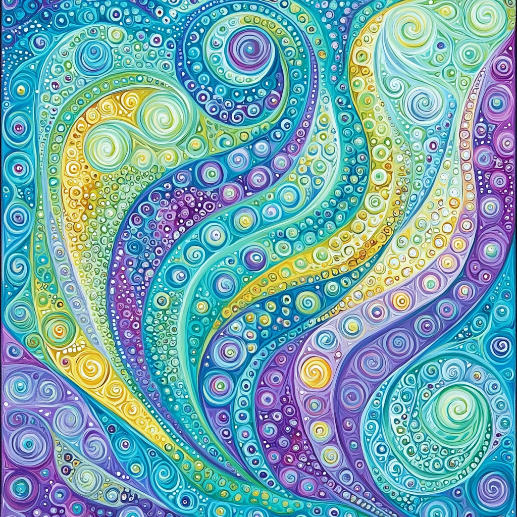 Georges Seurat Inspired Fractal Dreamscape Paint By Color