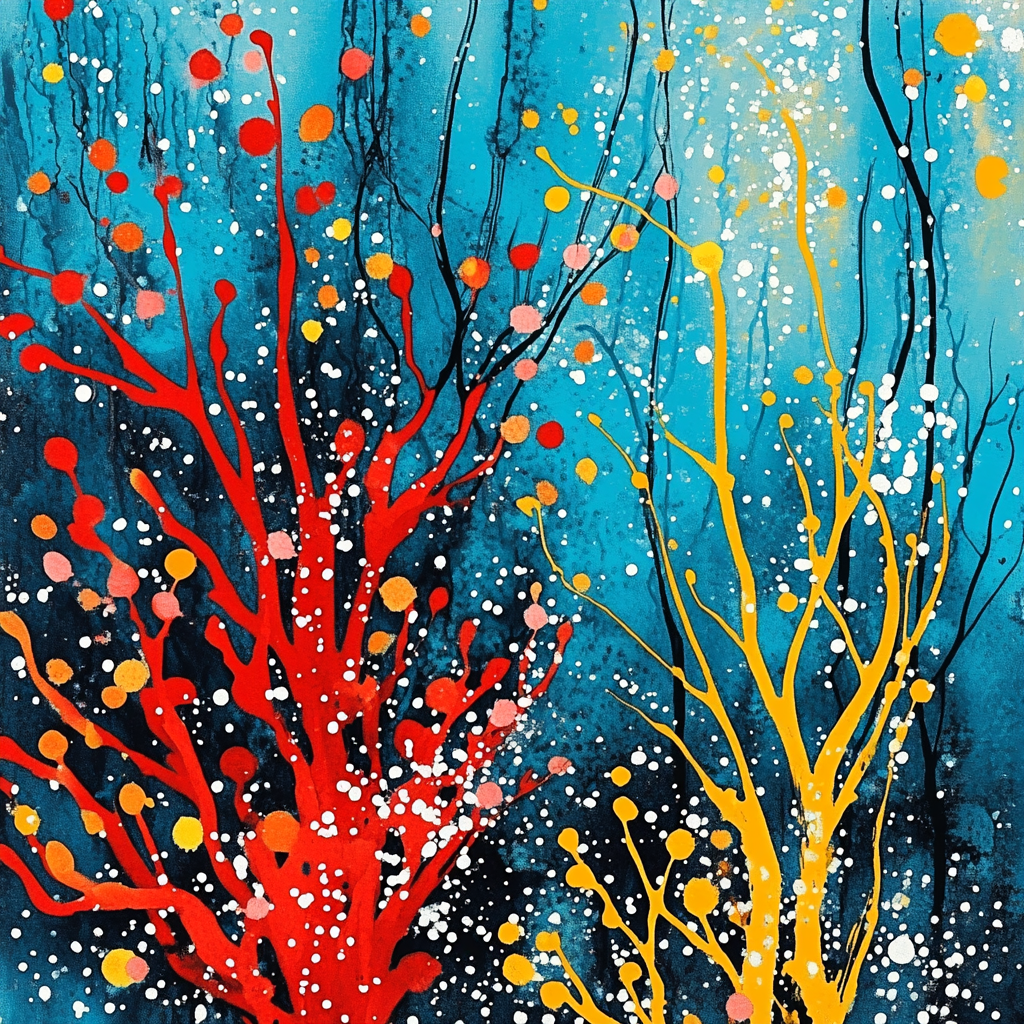 Jackson Pollock Inspired Coral Reef Rhythm paint by numbers