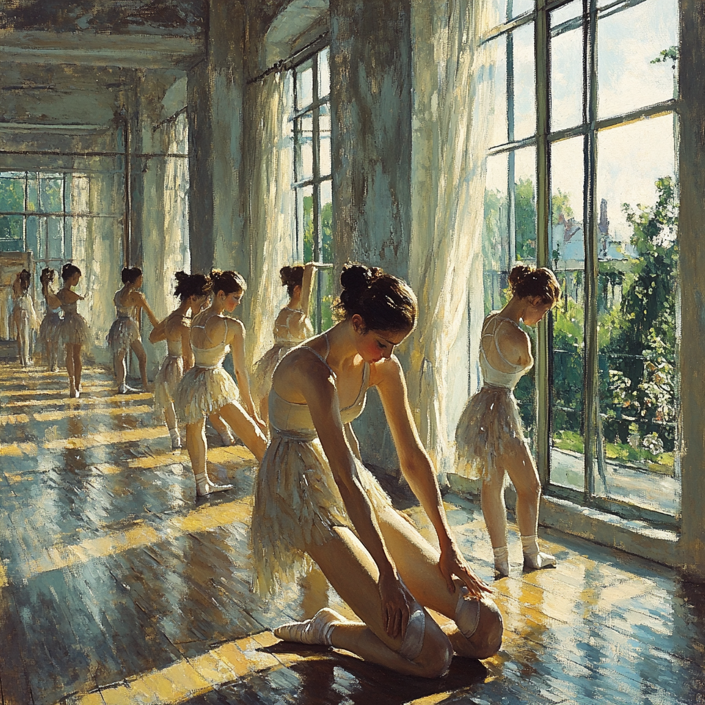 Edgar Degas Inspired Ballet Dancers Warm-Up paint by number