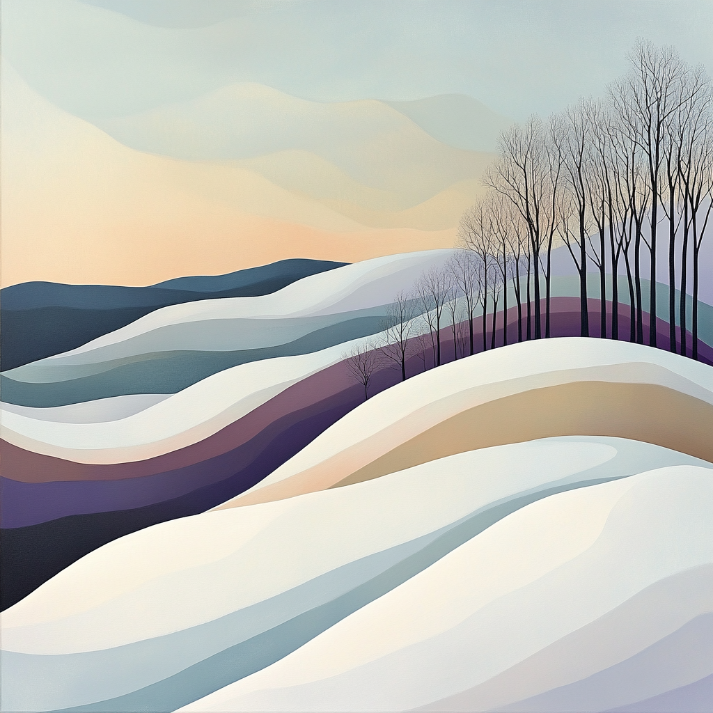 Lawren Harris Inspired Silent Winter Ridge DIY paint by numbers