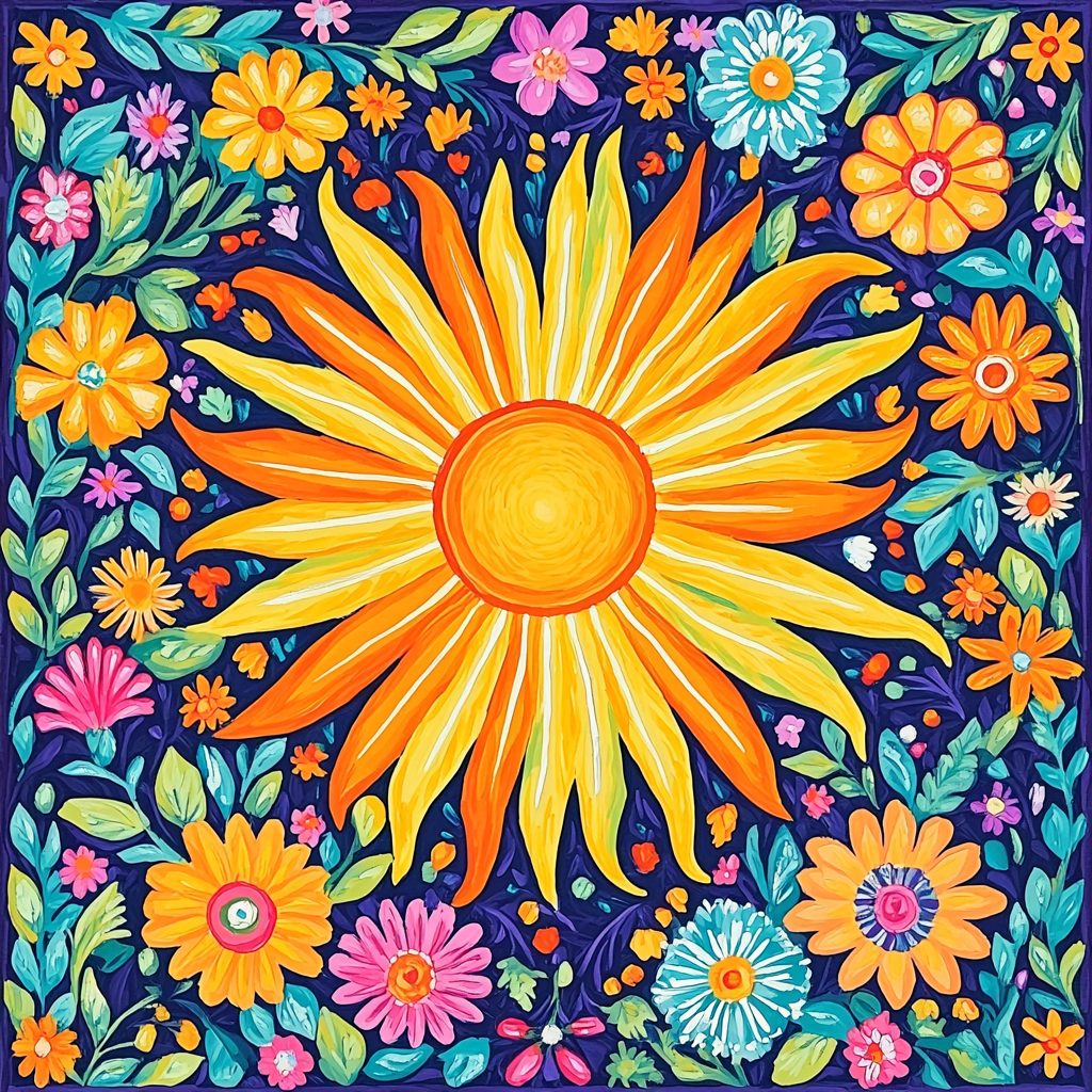 Frida Kahlo Inspired Ode To The Sun Paint By Numbers Kits