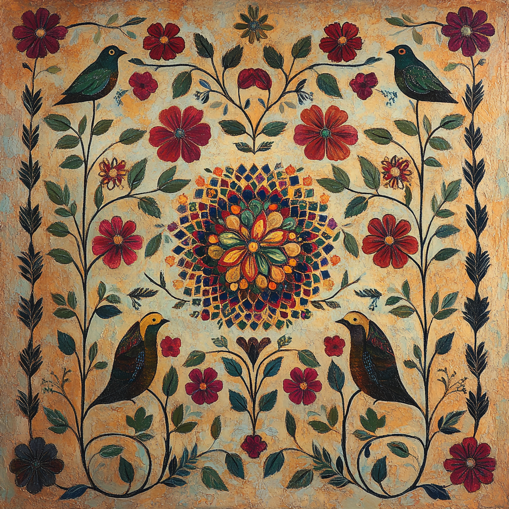 Frida Kahlo Inspired Tapestry Of Ancestral Flora DIY paint by numbers