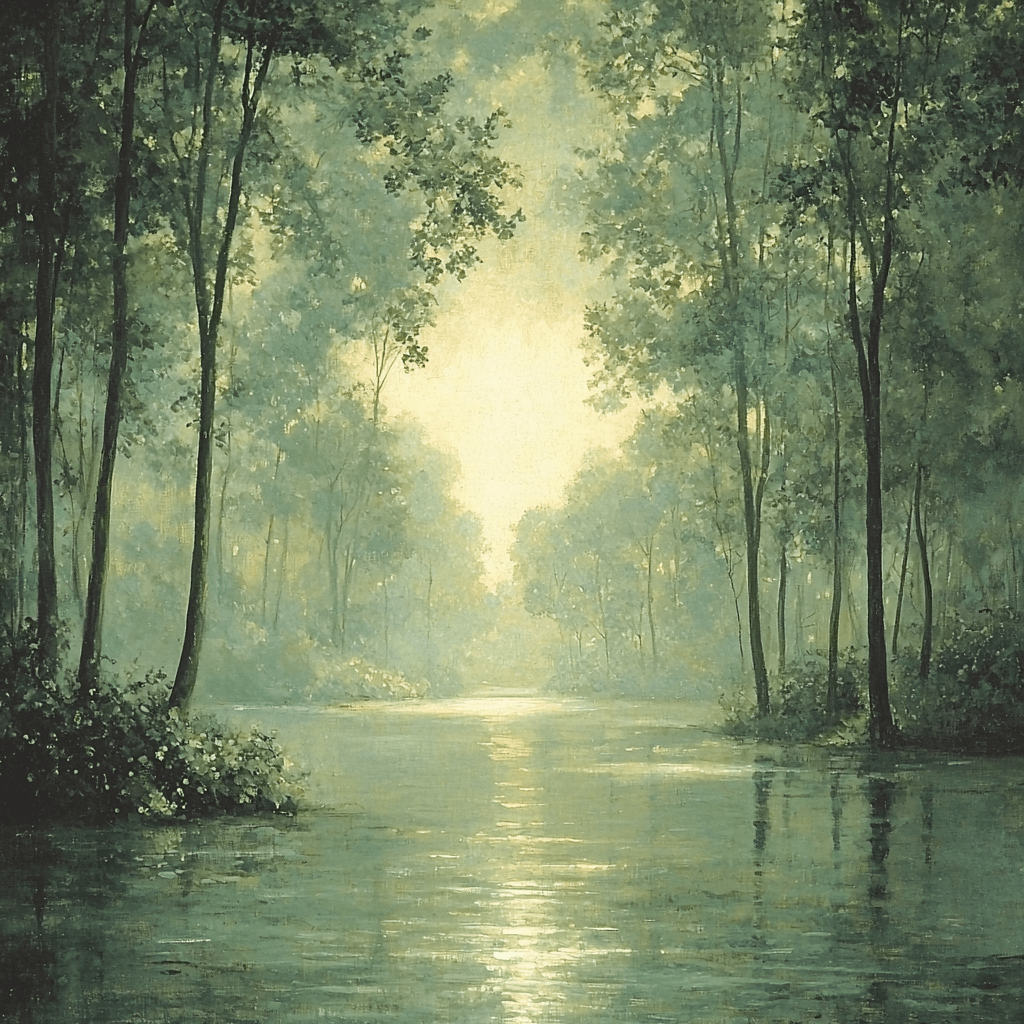 Jean-Baptiste-Camille Corot Inspired Verdant Retreat Paint By Color
