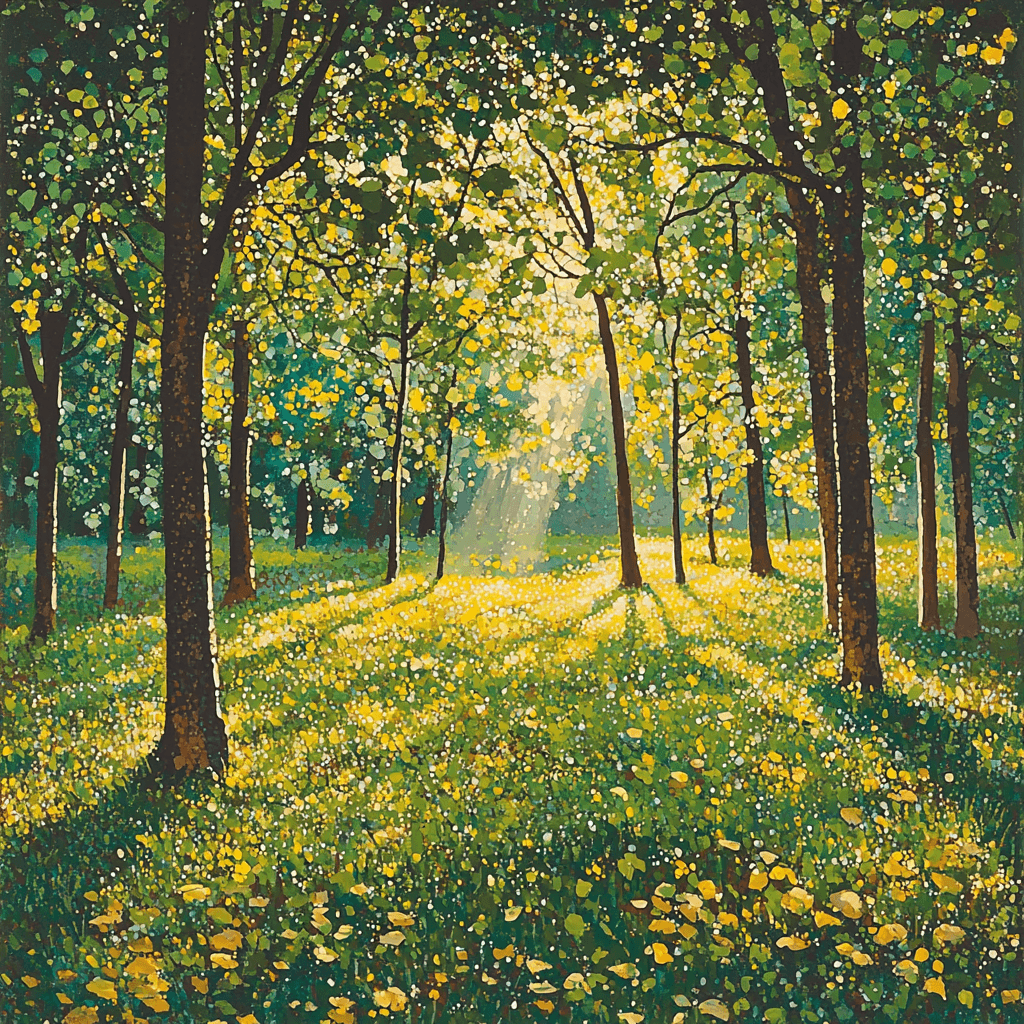 Georges Seurat Inspired Lush Forest In Pointillism Paint By Numbers Kits