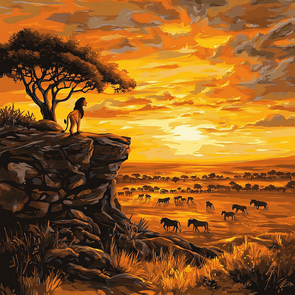 Simba Savannah Sunset painting number kit