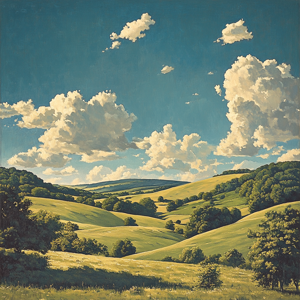 John Constable Inspired Rolling Hills Paint by numbers kits