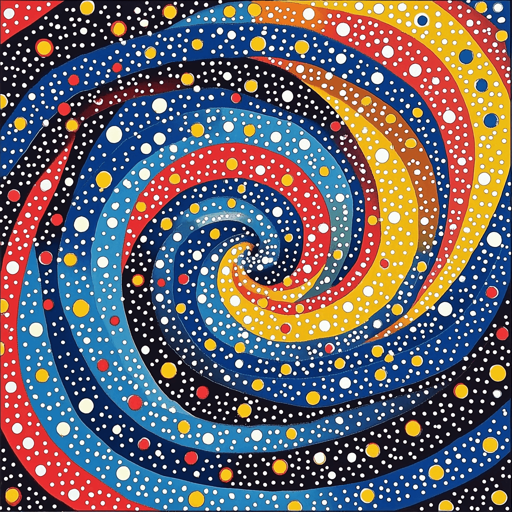 Yayoi Kusama Inspired Cosmic Dot Symphony Paint By Color