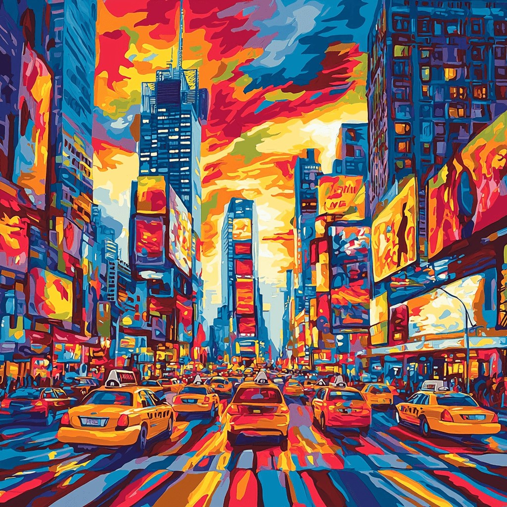 Georgia O'Keeffe Inspired Dynamic Urban Life Painting Number Kit
