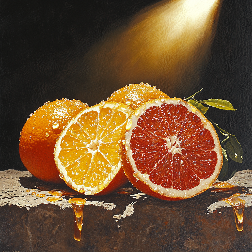 Caravaggio Inspired Tenebristic Citrus Still Life Painting by numbers kit