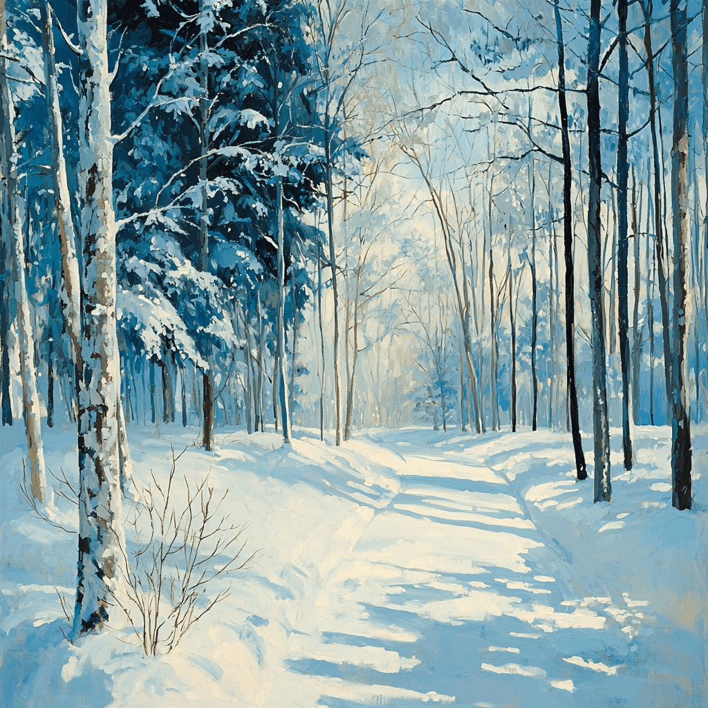 Edward Hopper Inspired Frosty Forest Trails Paint By Color