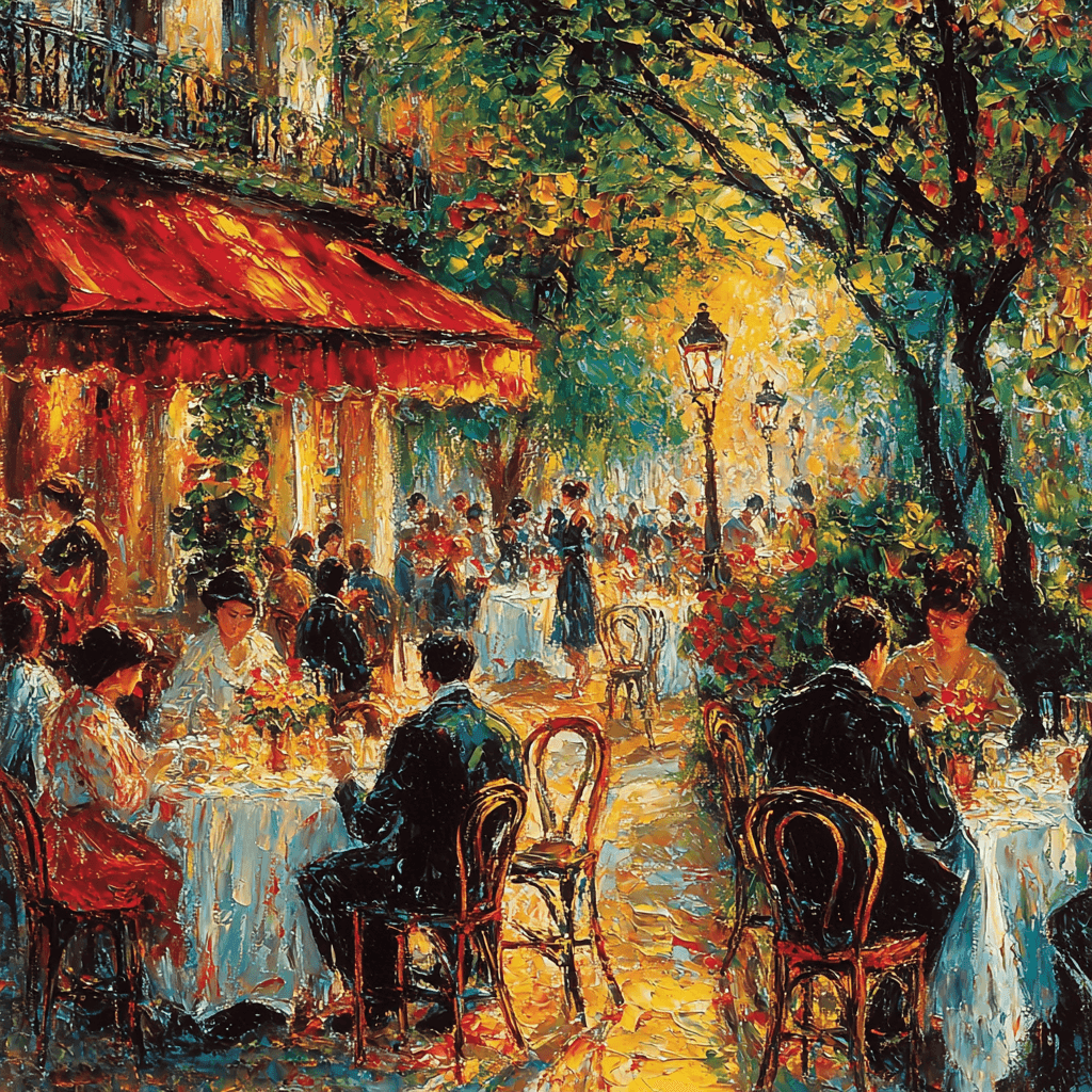 Pierre-Auguste Renoir Inspired Café De Flore Numbered Painting Kits