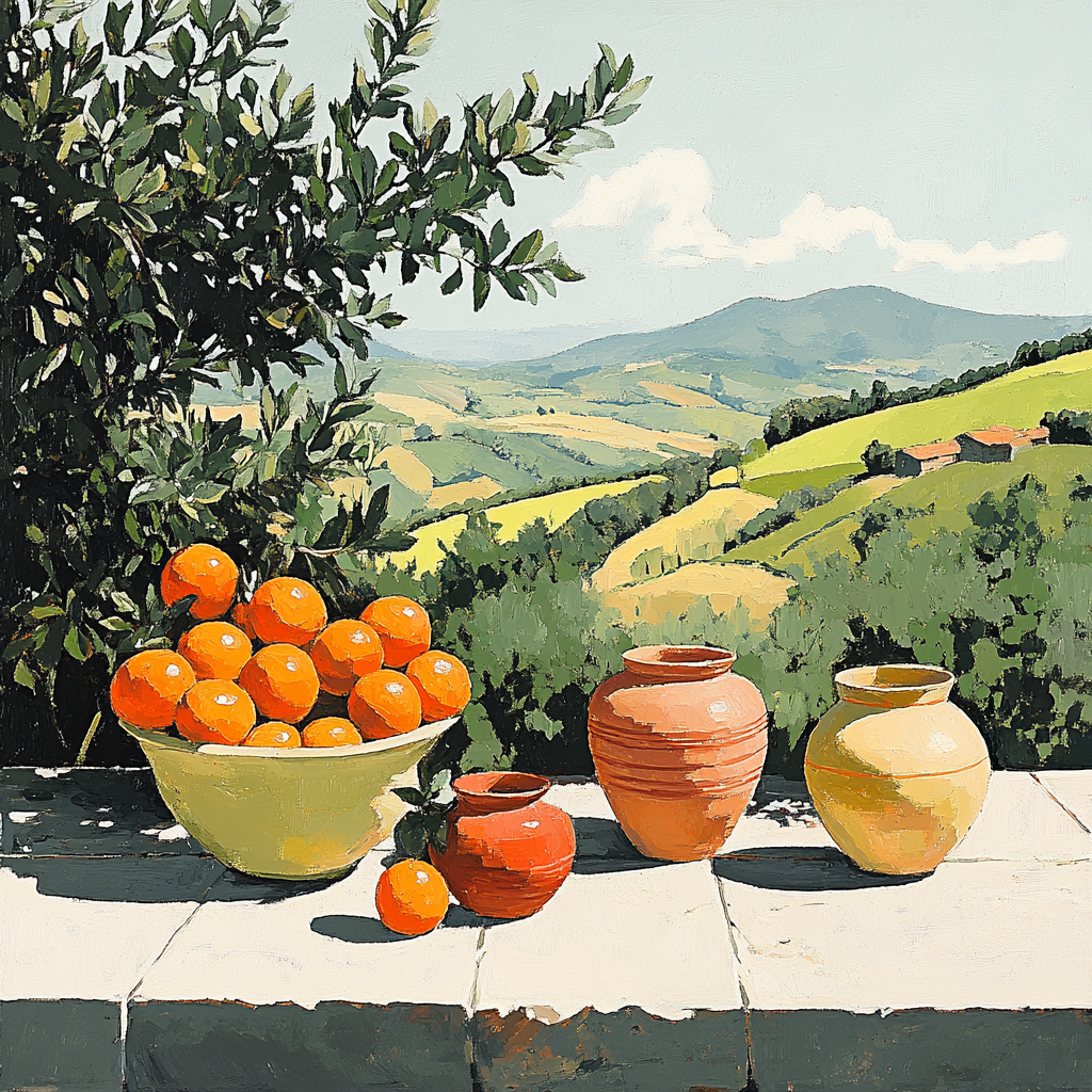 Paul Cézanne Inspired Terrace With Fruit Numbered painting kits