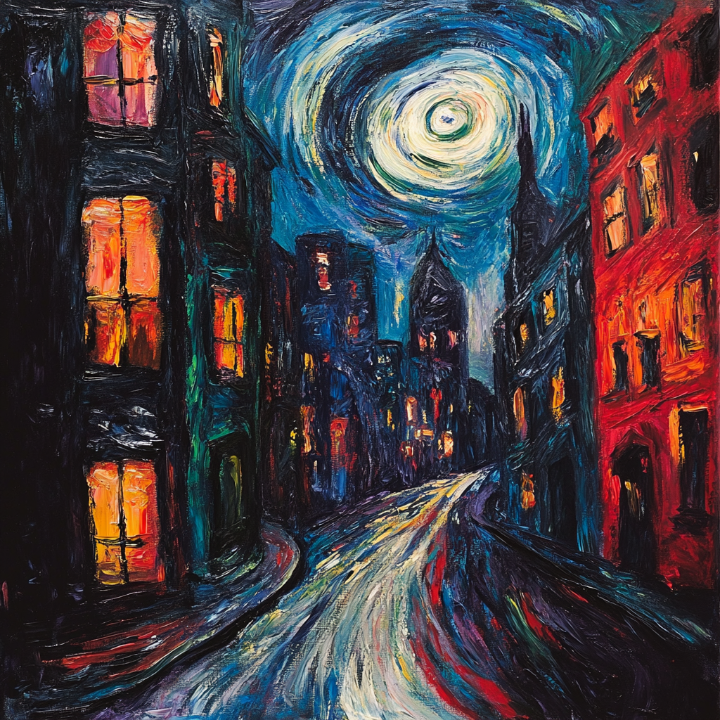 Edvard Munch Inspired Emotional Cityscape Paint by numbers art