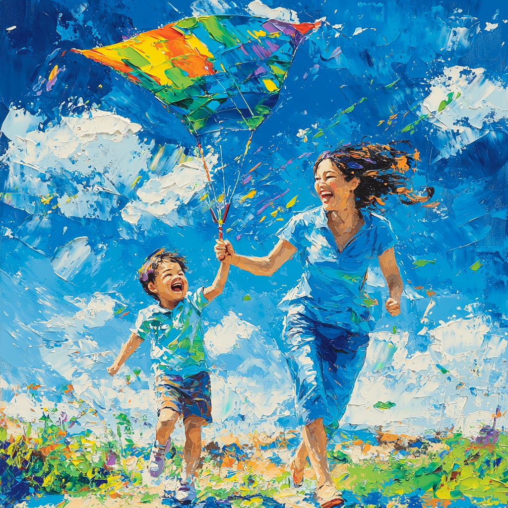 Kite Flying With Mom Paint By Numbers
