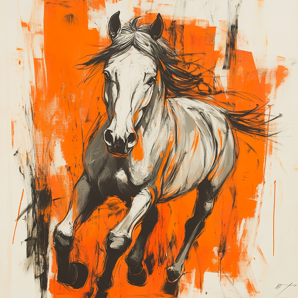 Egon Schiele Inspired Contorted Horse DIY paint by numbers