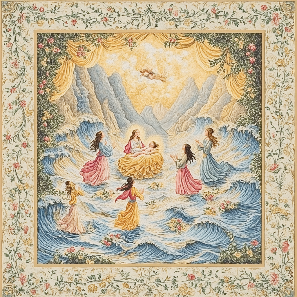 Sandro Botticelli Inspired Mythic Birth paint by numbers