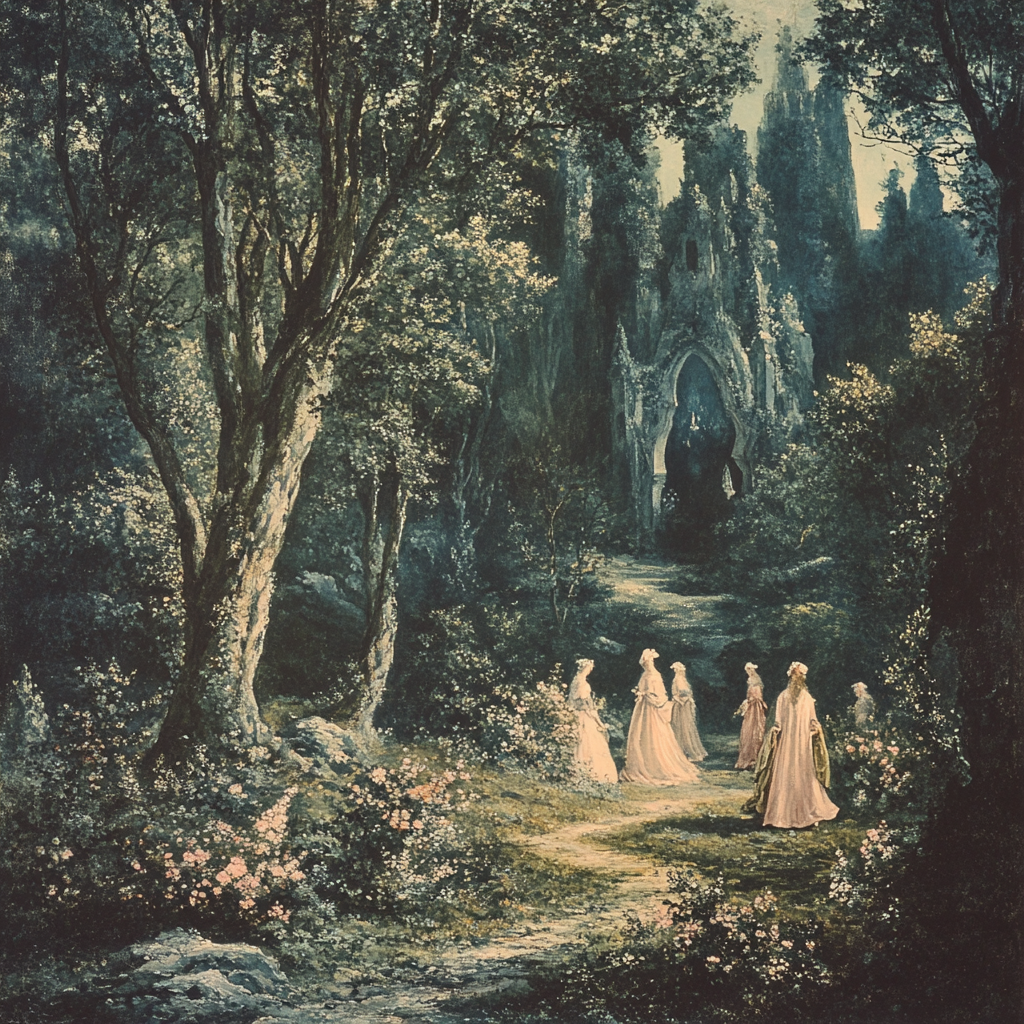 Edward Burne-Jones Inspired Enchanted Forest paint by number