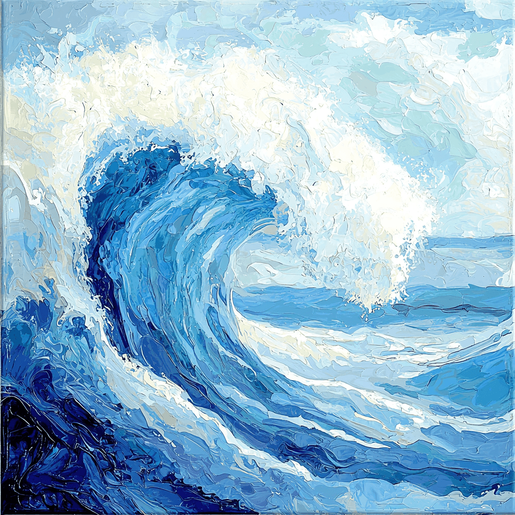 Katsushika Hokusai Inspired Oceanic Whirl Numbered Painting Kits
