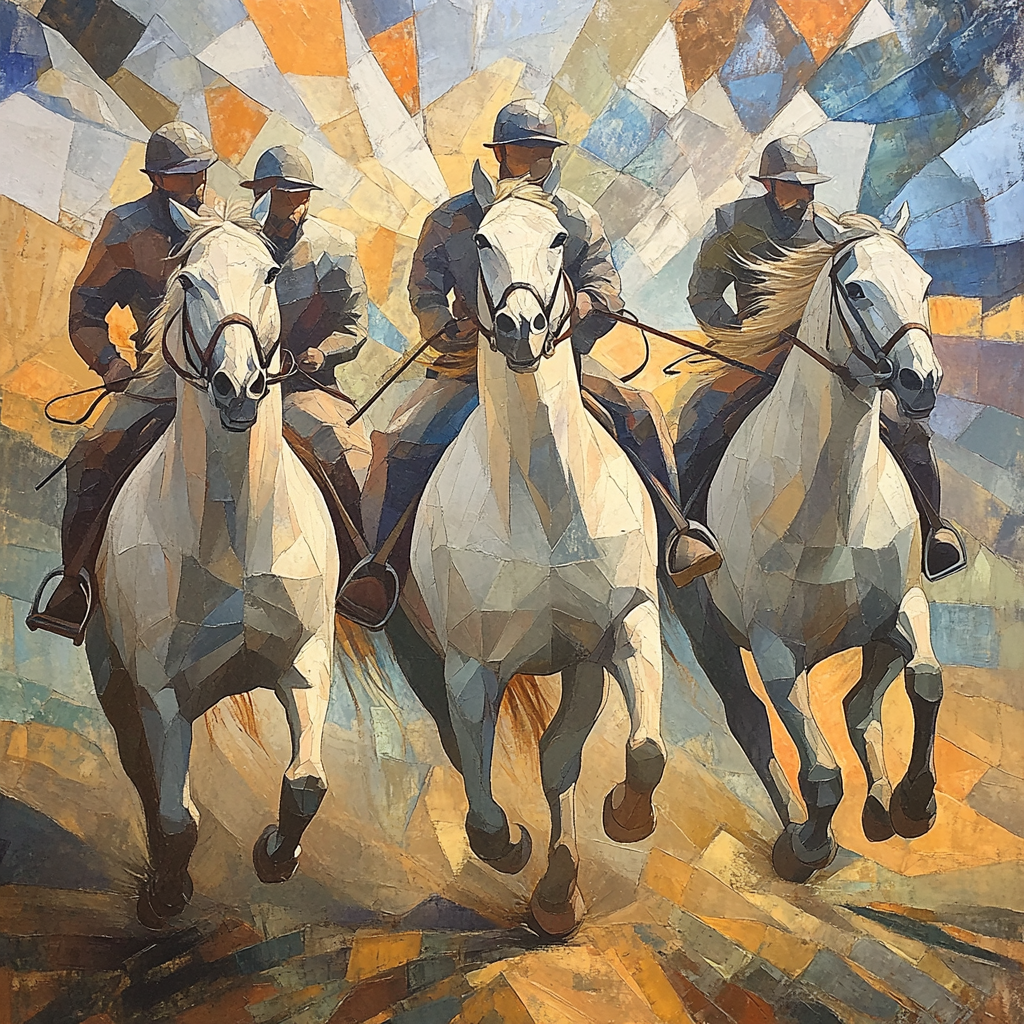 Pablo Picasso Inspired Mythic Riders paint by color