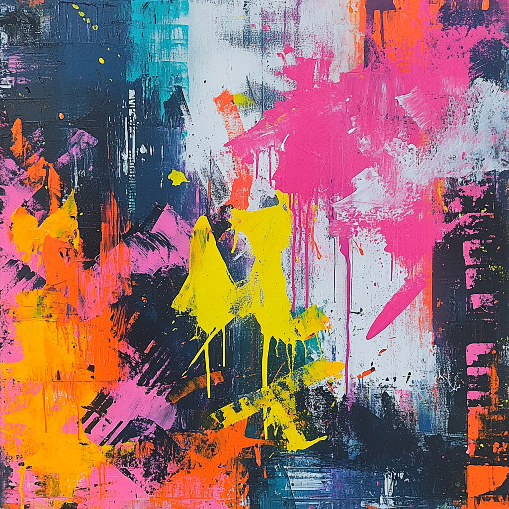 Jackson Pollock Inspired Night City paint by numbers
