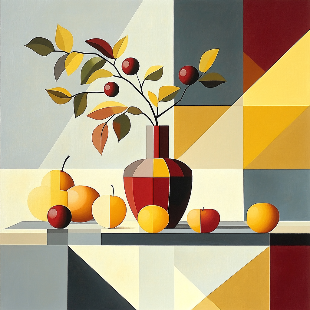 Pablo Picasso Inspired Cubist Still Life With Fractured Vase Number painting