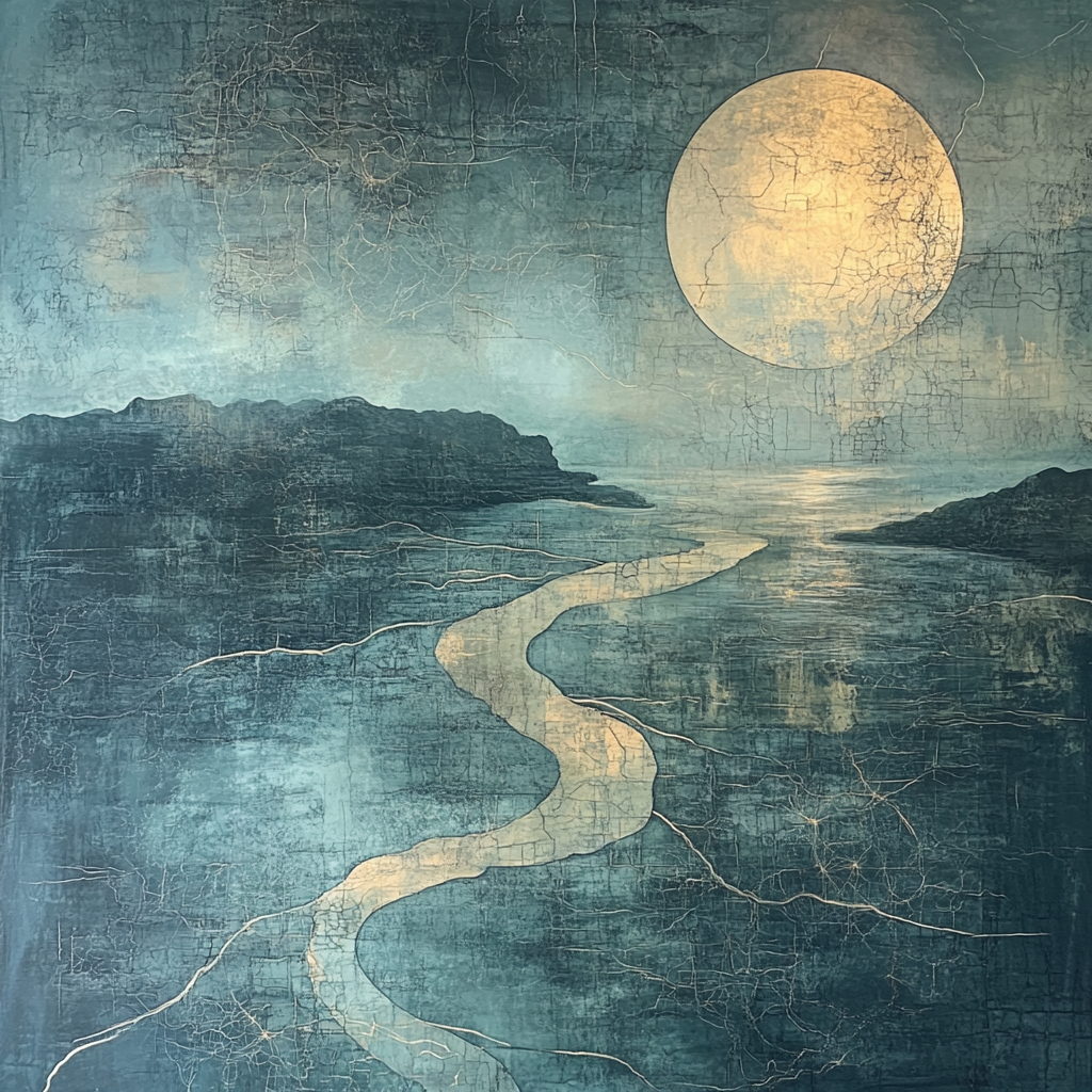 Max Ernst Inspired Nocturne Of Floating Cartographies painting number kit