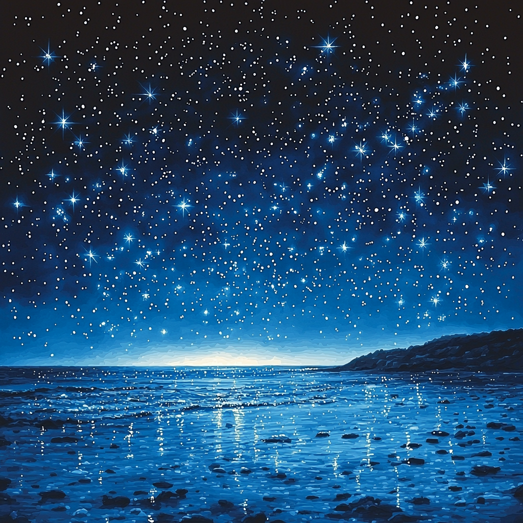 Ansel Adams Inspired Elegant Starlit Sky Painting By Numbers Kit