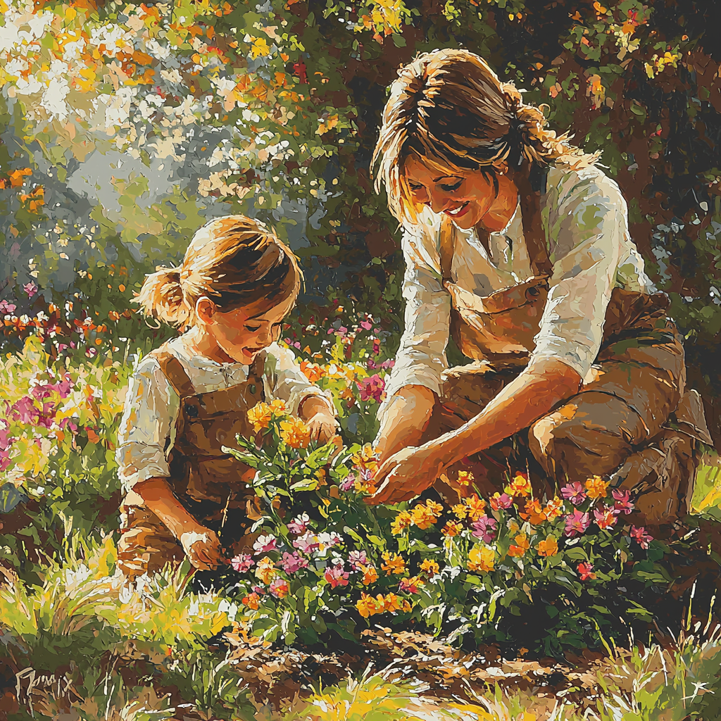 Guiding Hands In The Garden Painting Number Kit