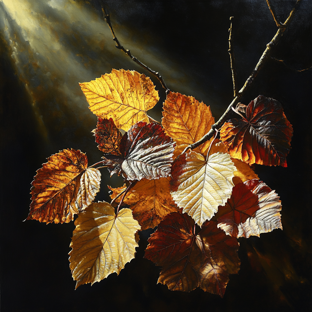 Caravaggio Inspired Withering Autumn Leaves DIY paint by numbers