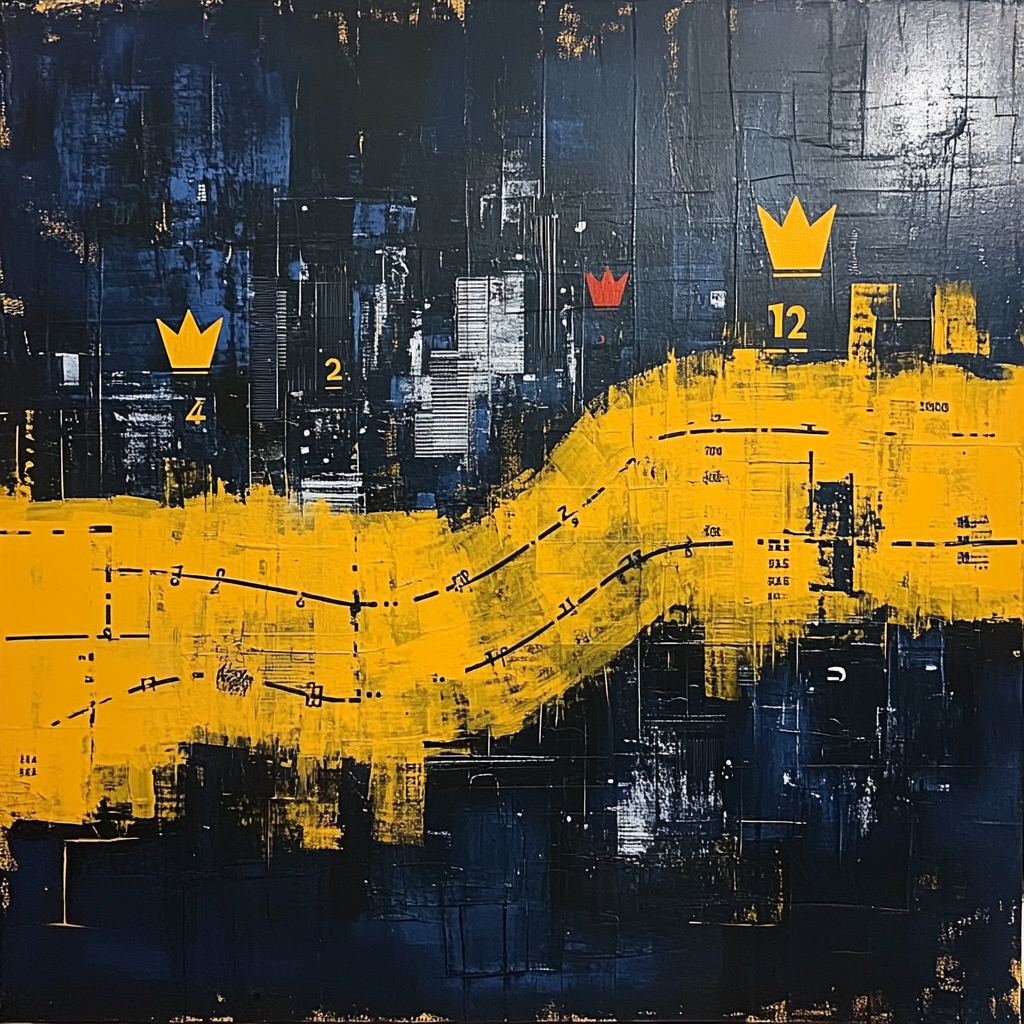 Jean-Michel Basquiat Inspired Urban Heartbeat Number painting