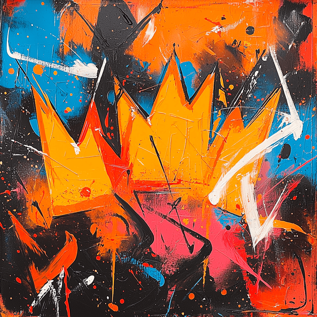 Jean-Michel Basquiat Inspired Crown Of Dreams Paint By Color