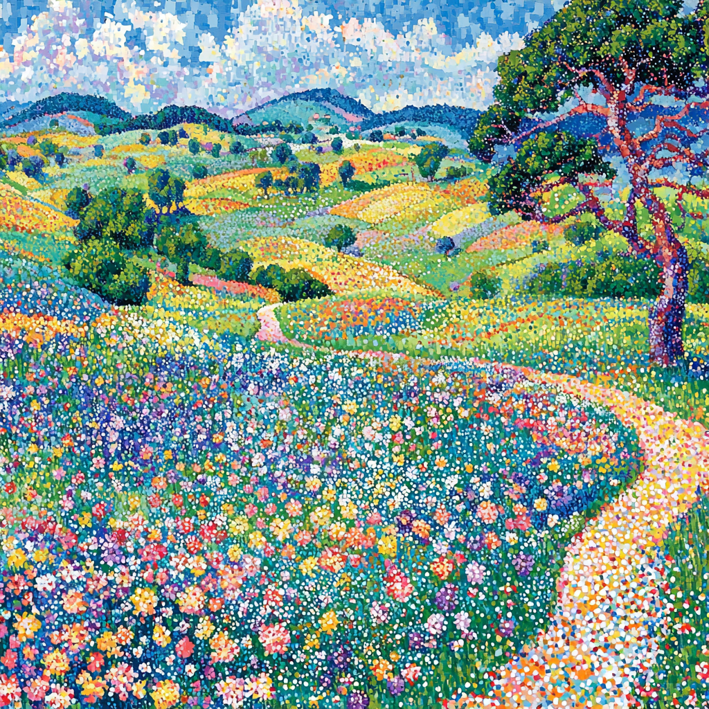 Georges Seurat Inspired Luminous Fields Painting By Numbers Kit