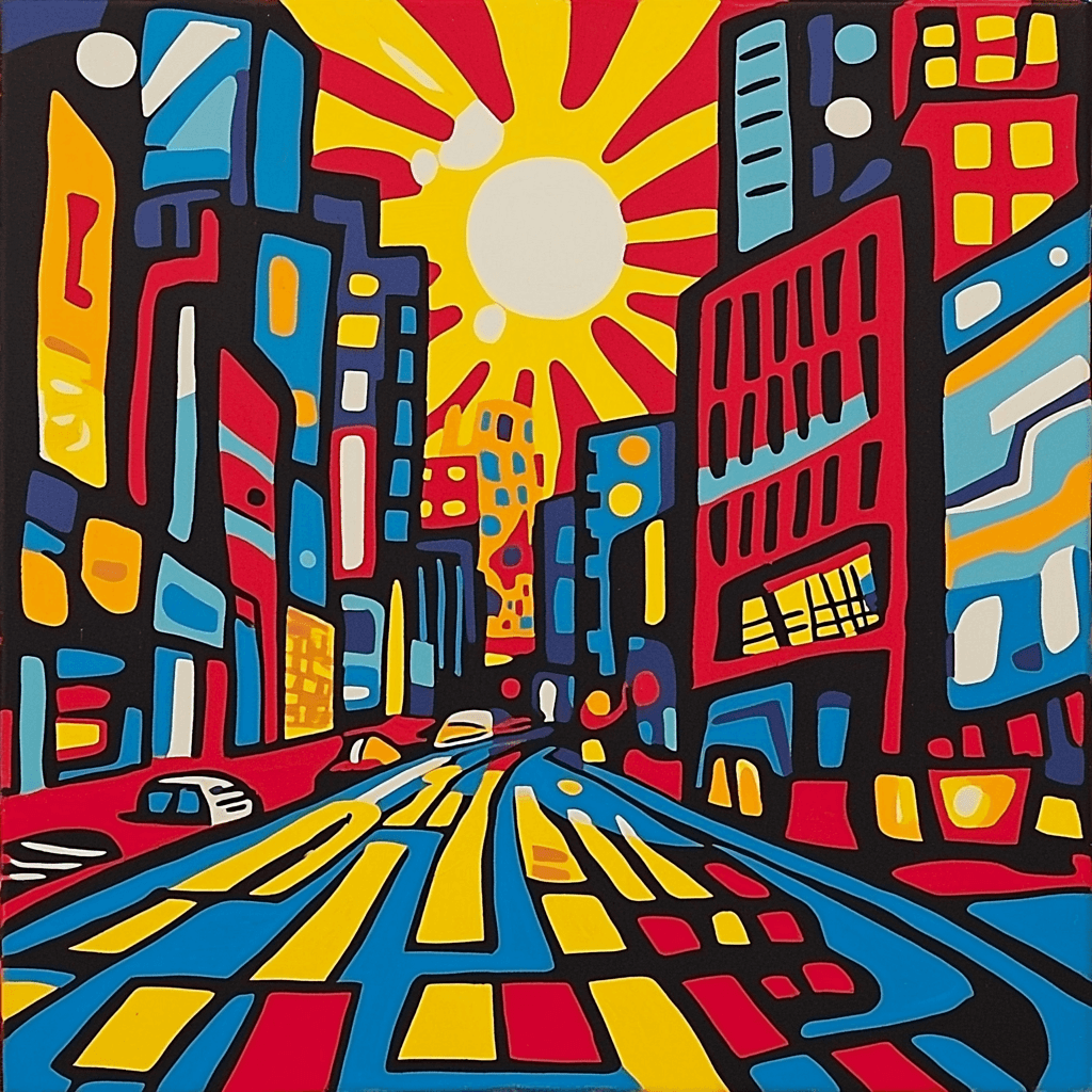Keith Haring Inspired Abstract City Vibrance Paint By Numbers