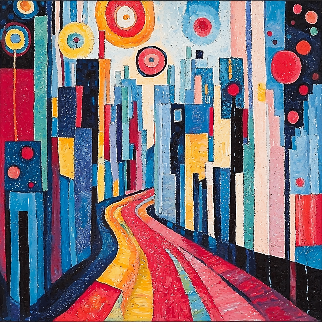 Wassily Kandinsky Inspired Abstract City Dreams Painting Number Kit