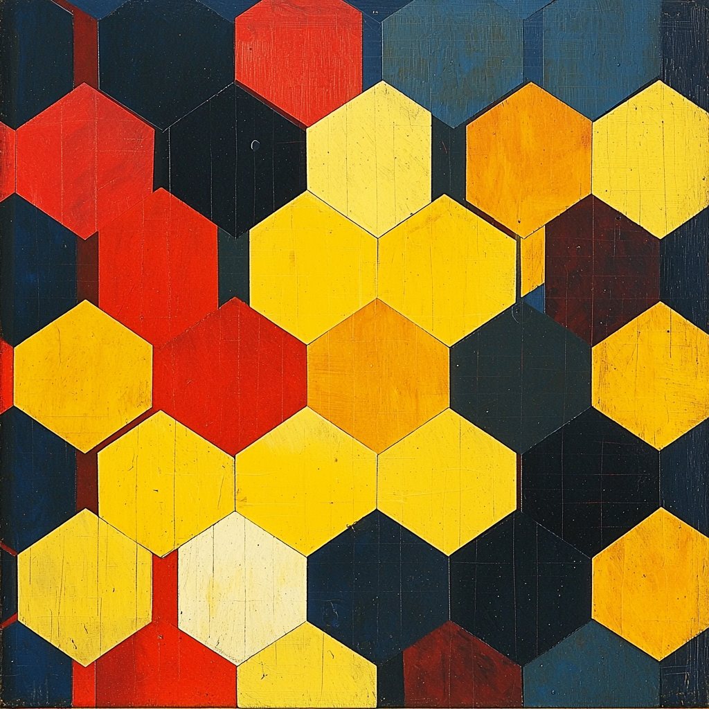 Kazimir Malevich Inspired Prismatic Balance Number Painting