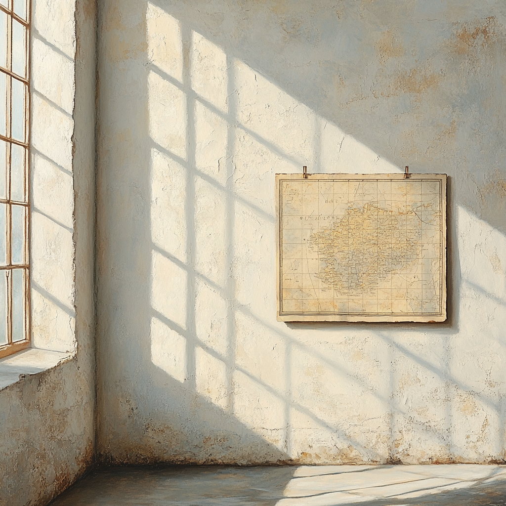 Johannes Vermeer Inspired Interior Wall With Old Map And Window Light Paint by numbers kits