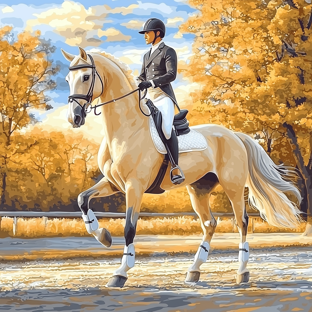 Stubbs Inspired Regal Equestrian Portrait DIY Paint By Numbers