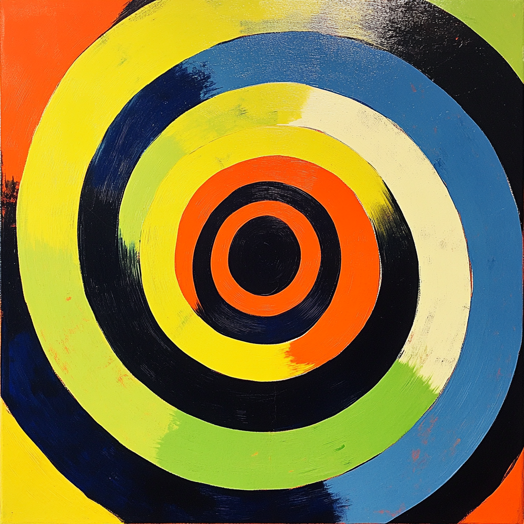 Kandinsky Inspired Bicycle Race Number painting