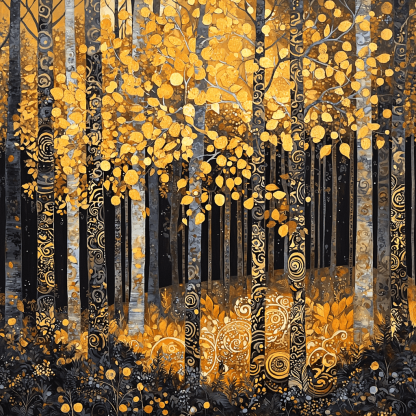 Gustav Klimt Inspired Klimt's Enchanted Forest DIY Paint By Numbers