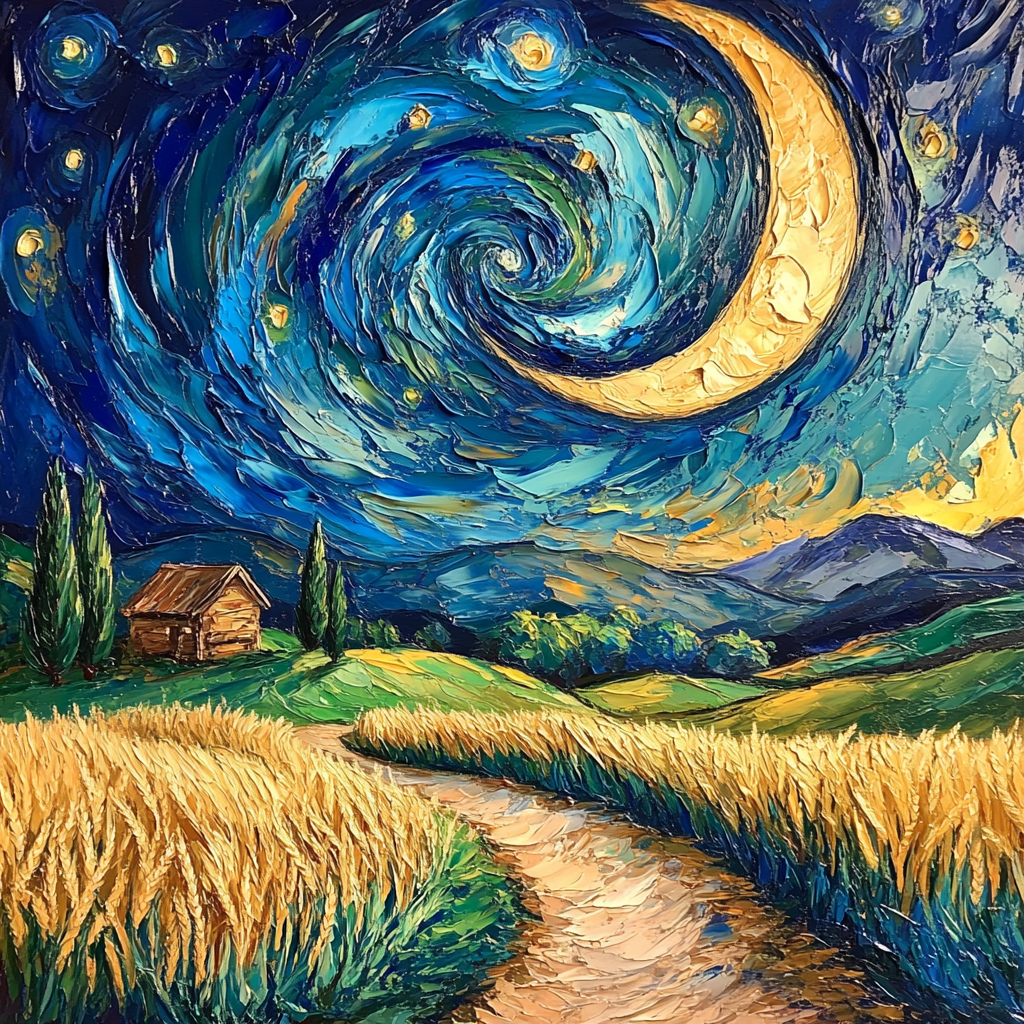 Van Gogh Inspired Starry Countryside Painting by numbers kit