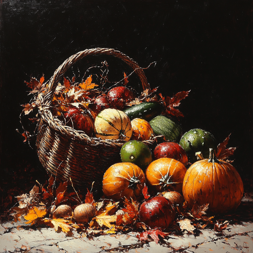 Caravaggio Inspired Shadowed Autumn Harvest Numbered painting kits