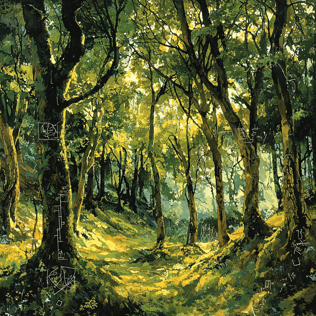 Leonardo Da Vinci Inspired Mossy Woodland Echoes Paint By Numbers Art