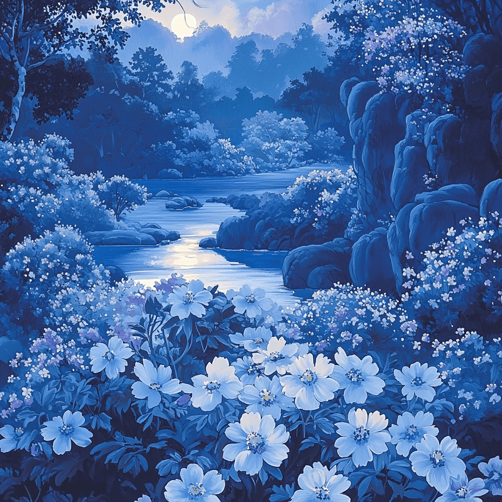 Utagawa Hiroshige Inspired Enchanted Evening Blossoms Paint By Number