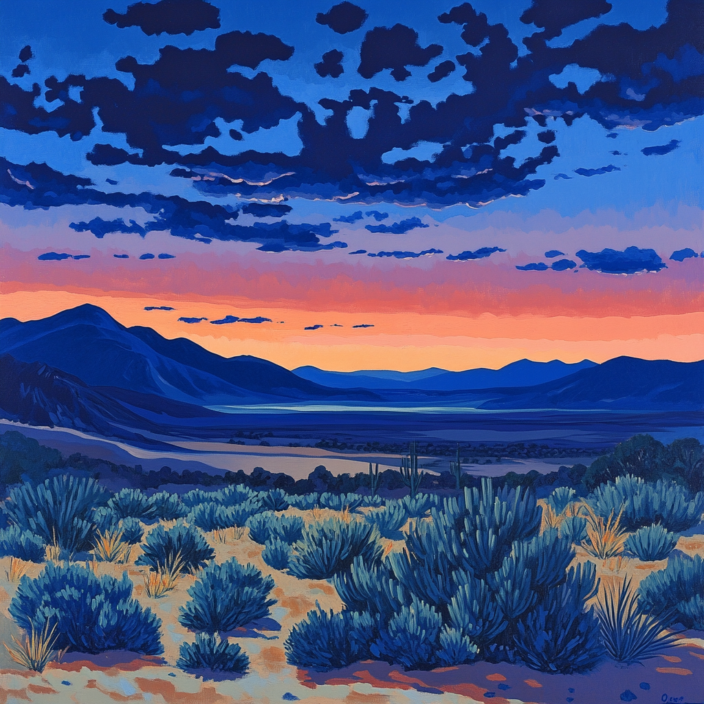 Georgia OKeeffe Inspired Desert Skyline DIY paint by numbers