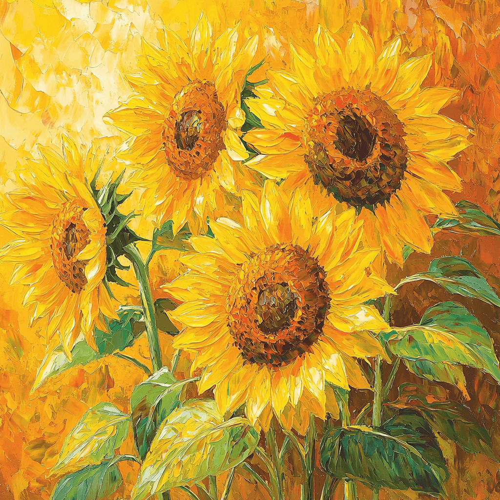Vincent Van Gogh Inspired Joyful Sunflowers DIY Paint By Numbers