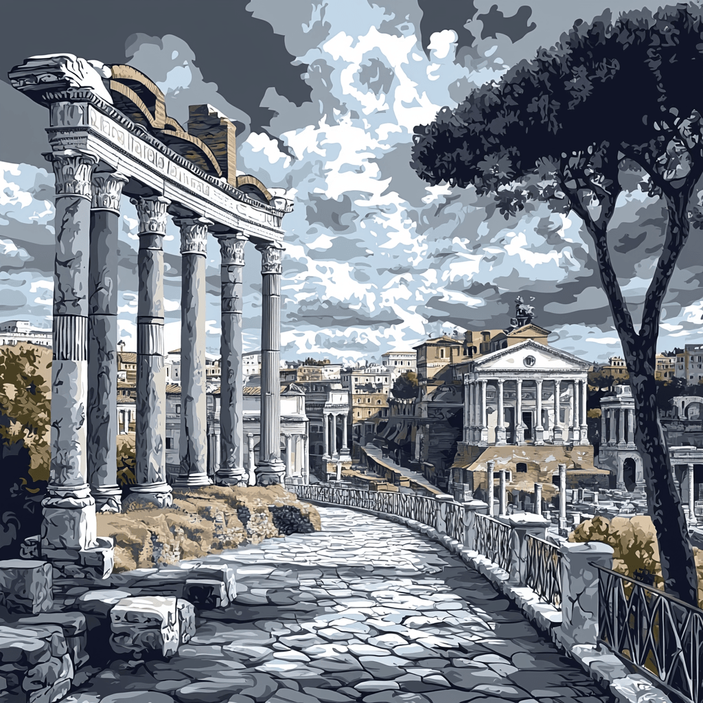 Piranesi Inspired Ancient Roman Legacy Painting By Numbers Kit