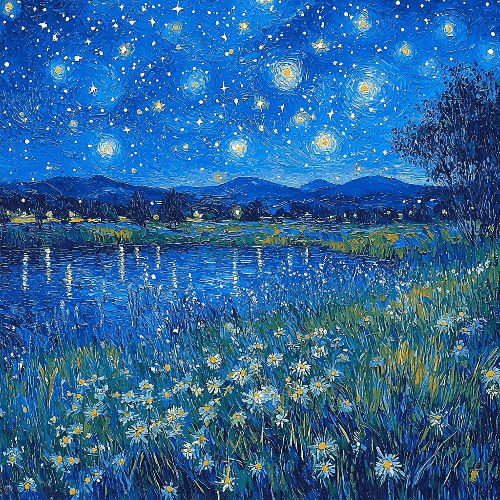 Van Gogh Inspired Celestial Meadows Numbered Painting Kits