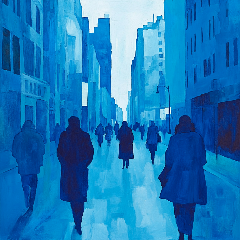 Pablo Picasso Inspired Blue Period Streetscape paint by color