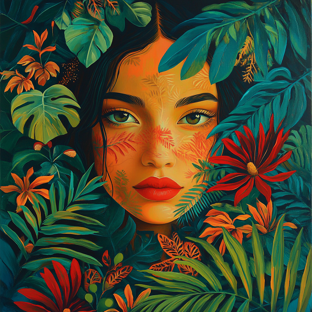 Frida Kahlo Inspired Self Reflection Garden paint by numbers