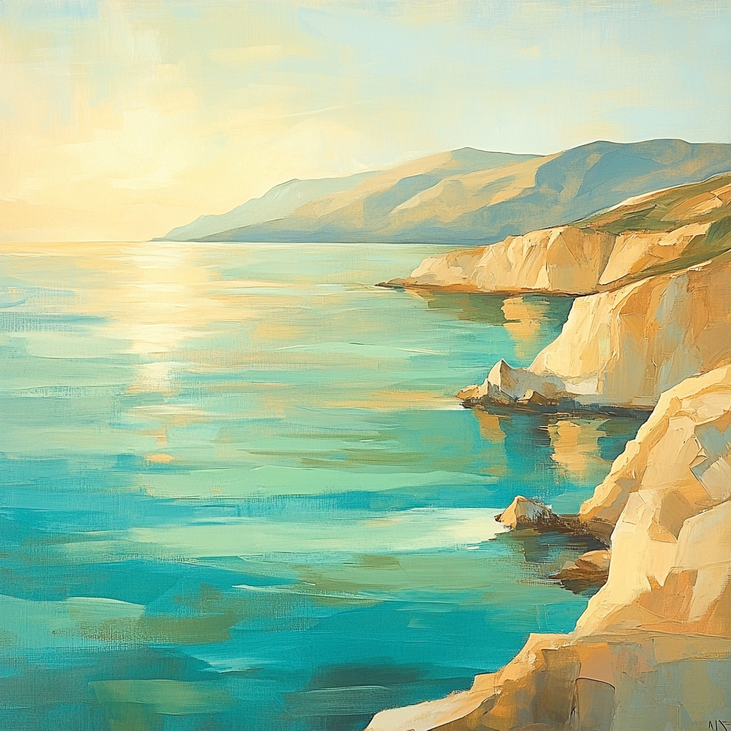 Paul Cézanne Inspired Mediterranean Bay Paint by numbers art